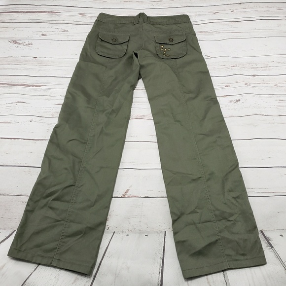 Rue 21 Pants Size 1 / 2 Womens Green Studded - Picture 2 of 6